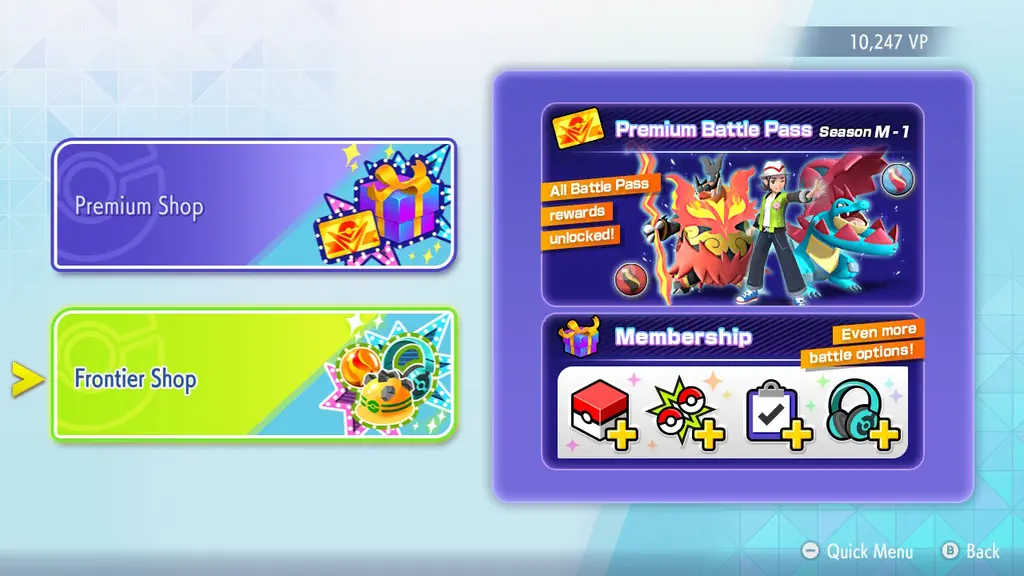 Item Shop in Pokemon Champions